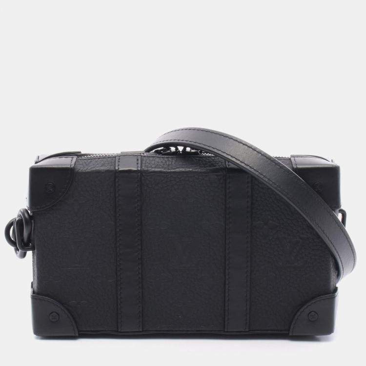 Pre Owned Louis Vuitton Soft Trunk Black Monogram Taurillon Leather Shoulder Bag