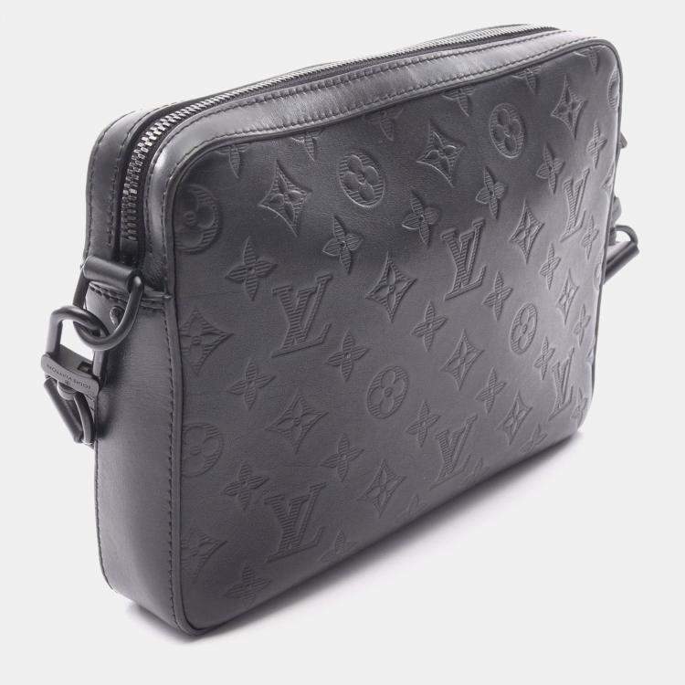 Pre Owned Louis Vuitton Duo Monogram Shadow Leather Shoulder Bag