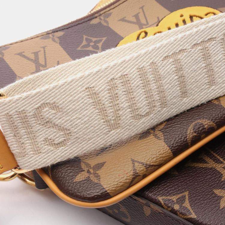 Pre Owned Louis Vuitton Nigo Trio Messenger Monogram Stripe Canvas Crossbody Bag