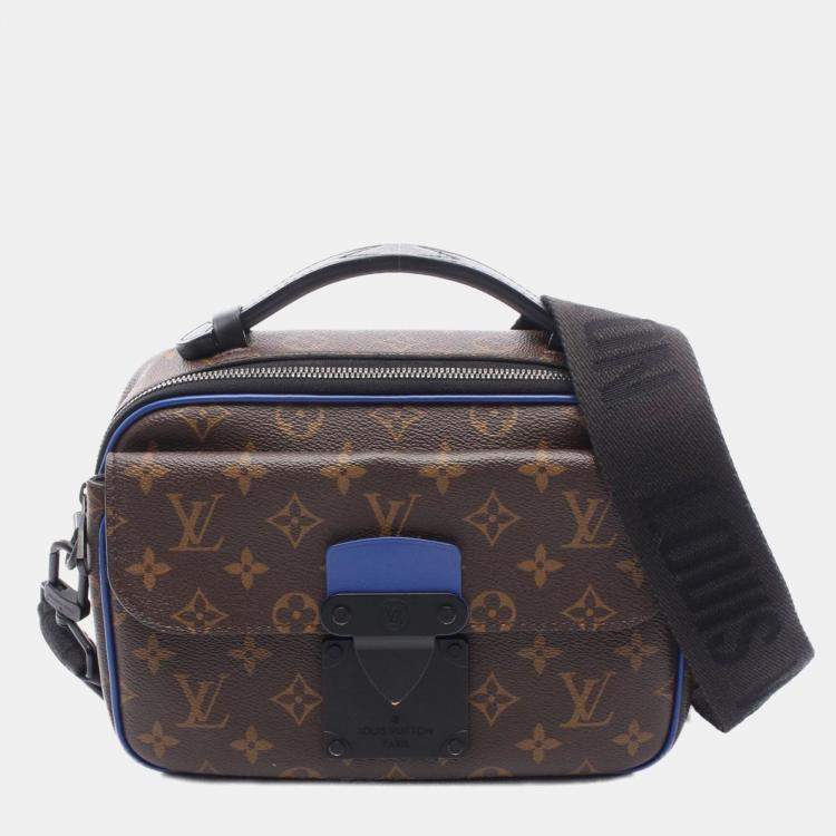 Pre Owned Louis Vuitton S Lock Messenger Monogram Macassar Canvas Shoulder Bag