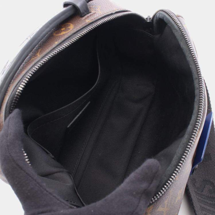 Pre Owned Louis Vuitton S Lock Messenger Monogram Macassar Canvas Shoulder Bag