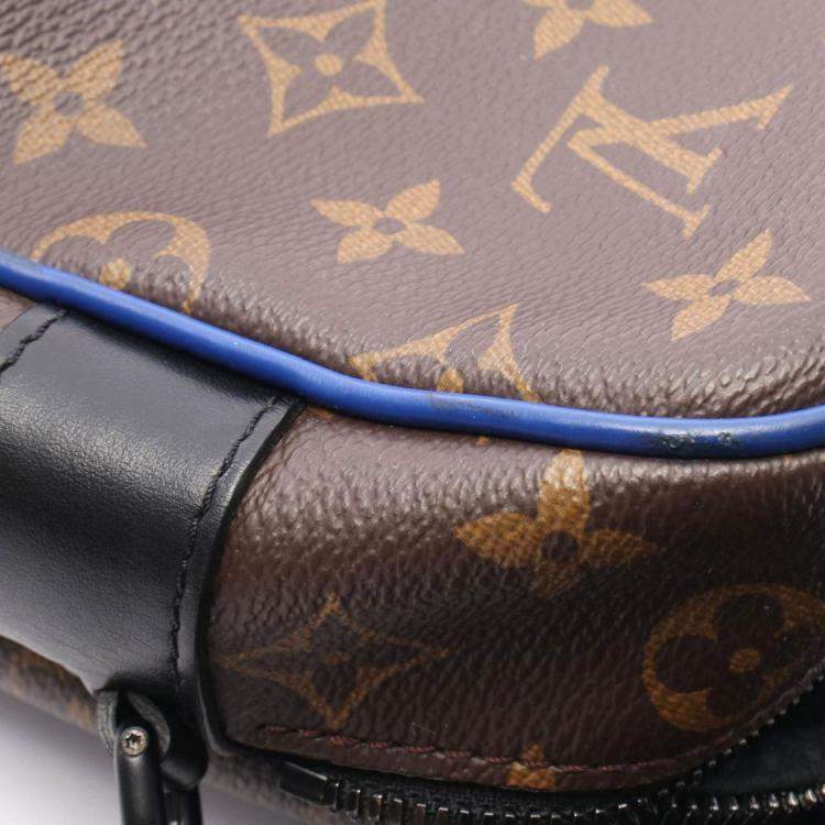 Pre Owned Louis Vuitton S Lock Messenger Monogram Macassar Canvas Shoulder Bag
