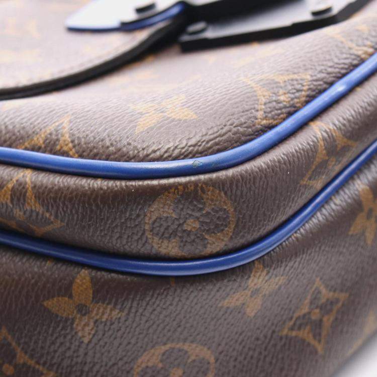 Pre Owned Louis Vuitton S Lock Messenger Monogram Macassar Canvas Shoulder Bag