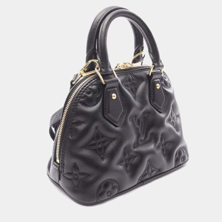 Pre Owned Louis Vuitton Alma Soft BB Noir Bubblegram Leather Shoulder Bag