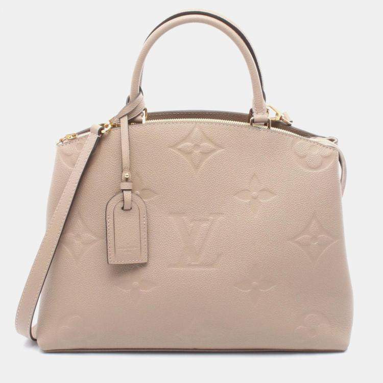 Pre Owned Louis Vuitton Grand Palais MM Beige Monogram Empreinte Leather Shoulder Bag