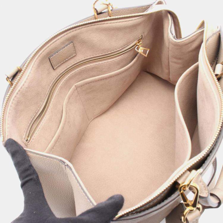 Pre Owned Louis Vuitton Grand Palais MM Beige Monogram Empreinte Leather Shoulder Bag