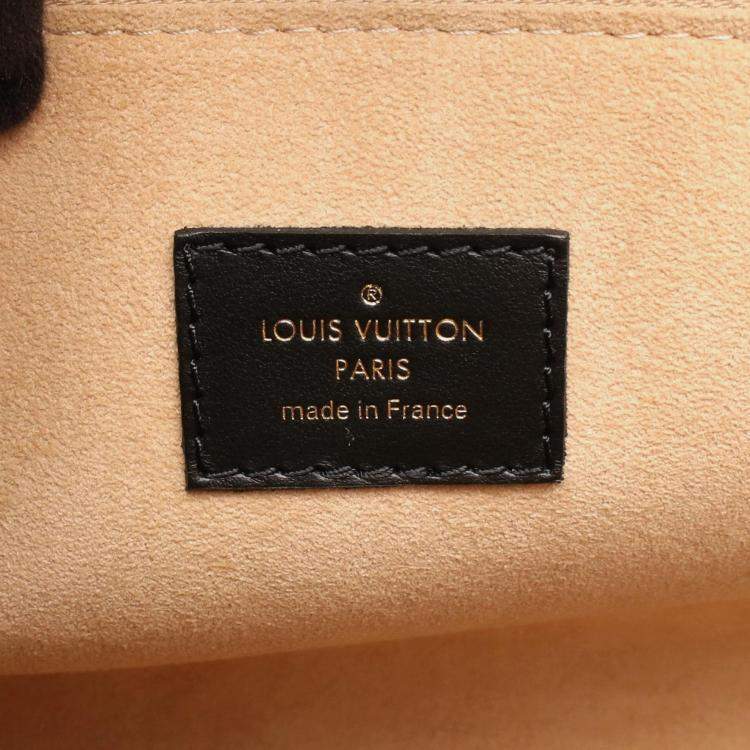 Pre Owned Louis Vuitton On My Side MM Khaki Monogram Leather Shoulder Tote Bag
