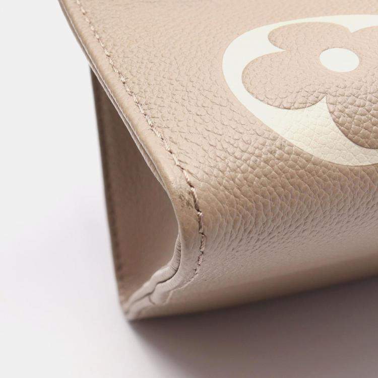Pre Owned Louis Vuitton Beige Monogram Leather  OnTheGo MM 2Way Tote 