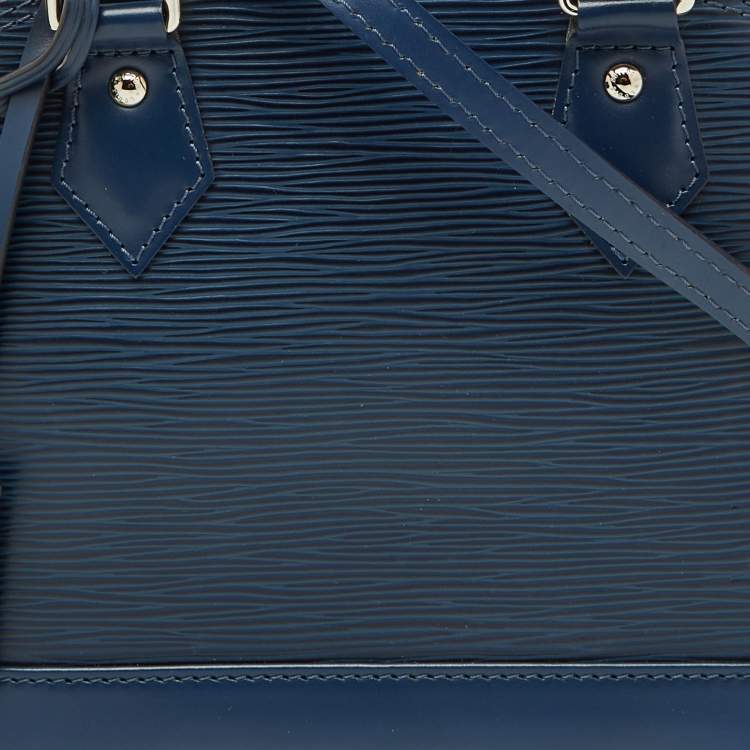 Pre Owned Louis Vuitton Bleu Celeste Epi Leather Alma BB Bag
