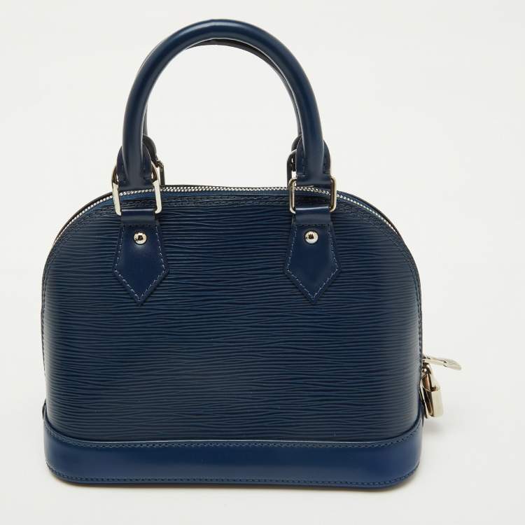 Pre Owned Louis Vuitton Bleu Celeste Epi Leather Alma BB Bag