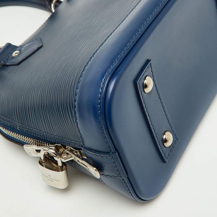 Pre Owned Louis Vuitton Bleu Celeste Epi Leather Alma BB Bag