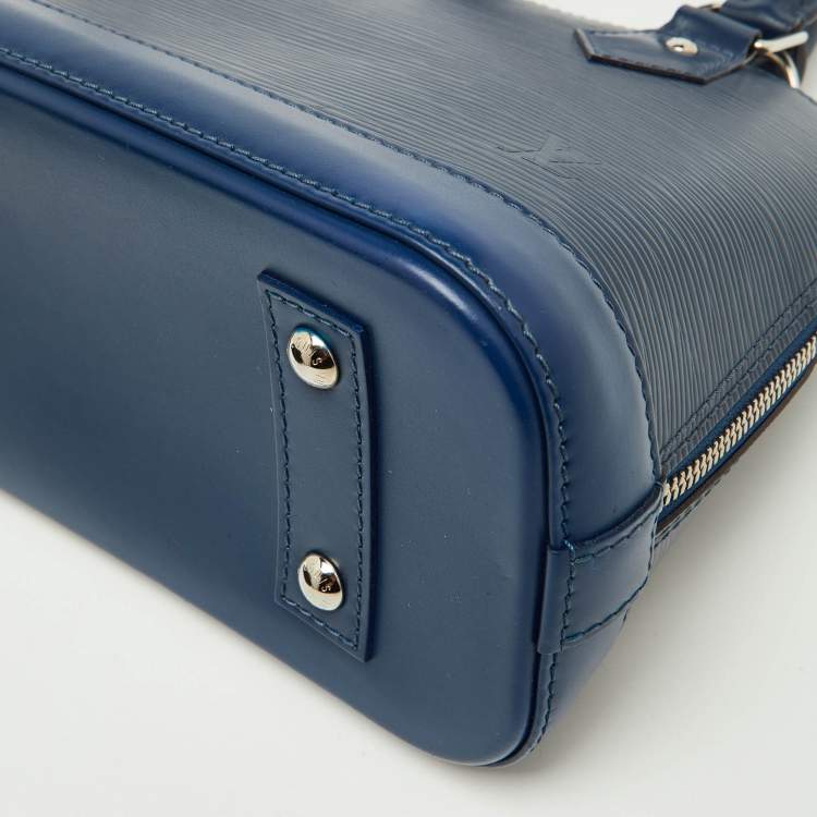 Pre Owned Louis Vuitton Bleu Celeste Epi Leather Alma BB Bag