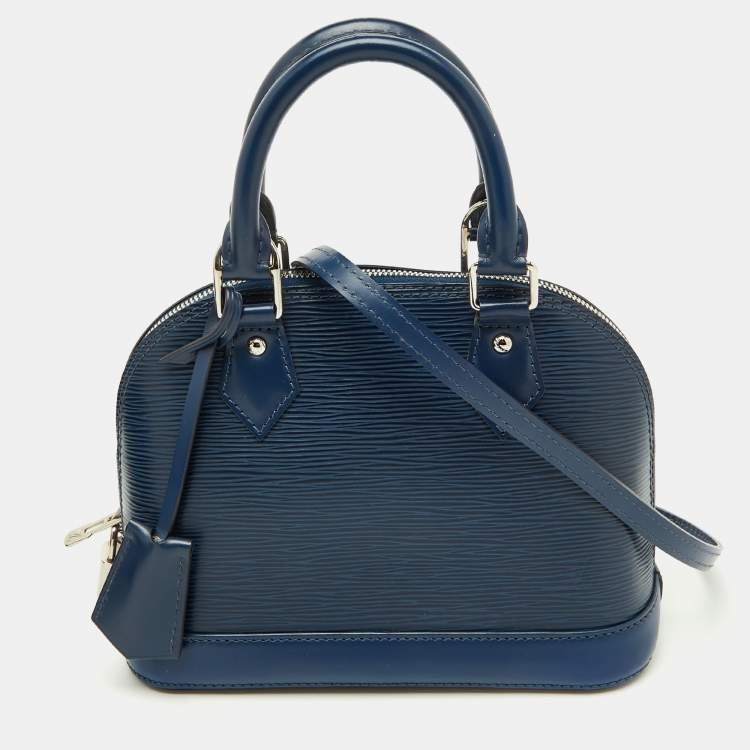 Pre Owned Louis Vuitton Bleu Celeste Epi Leather Alma BB Bag