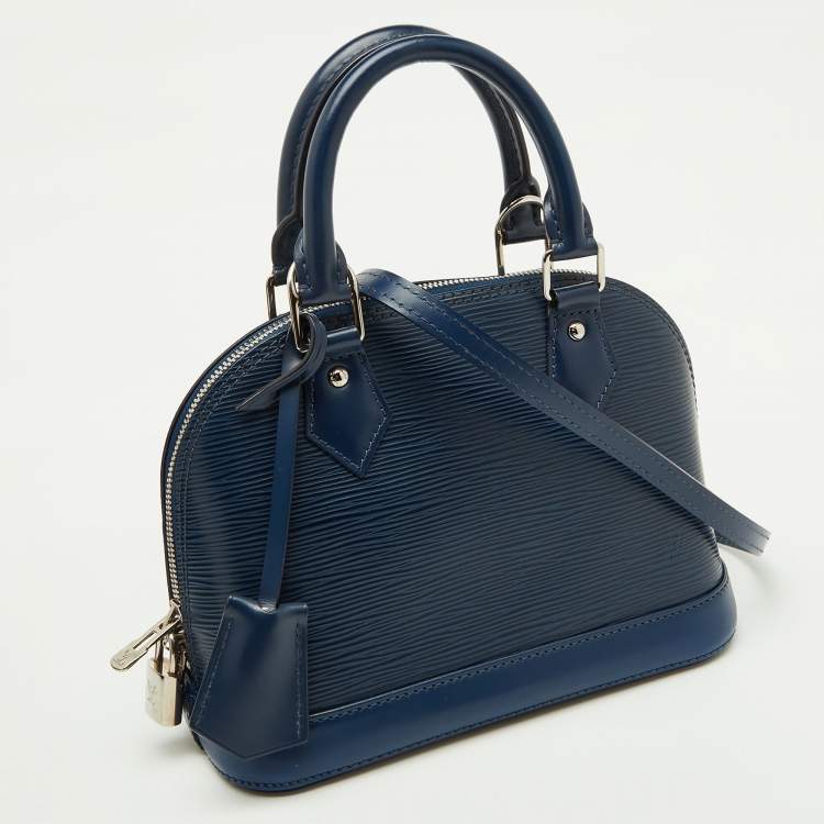 Pre Owned Louis Vuitton Bleu Celeste Epi Leather Alma BB Bag