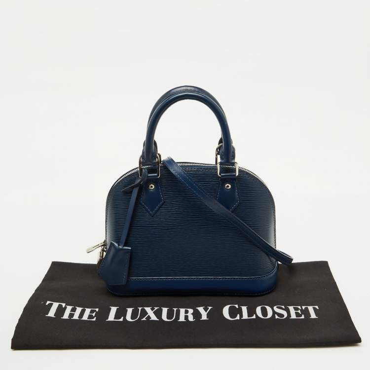 Pre Owned Louis Vuitton Bleu Celeste Epi Leather Alma BB Bag