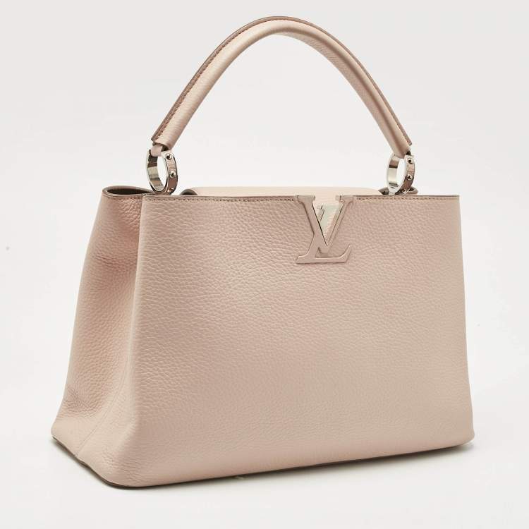 Pre Owned Louis Vuitton Galet Taurillon Leather Capucines MM Bag
