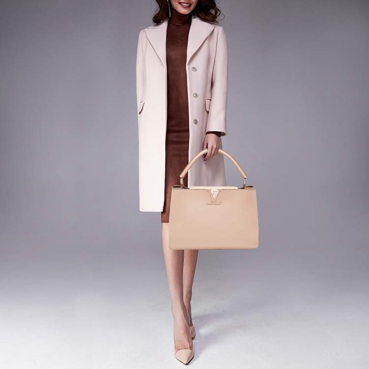 Pre Owned Louis Vuitton Galet Taurillon Leather Capucines MM Bag