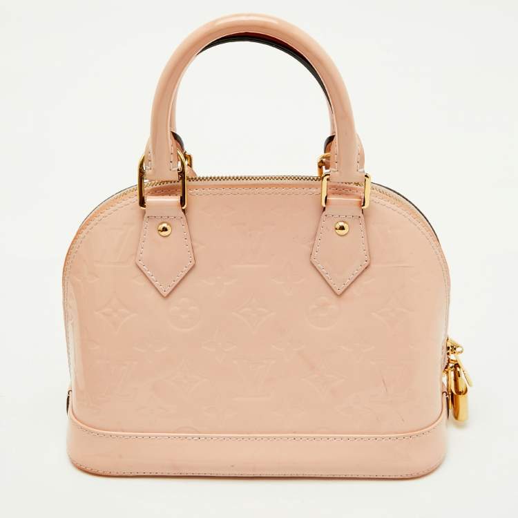 Pre Owned Louis Vuitton Rose Angelique Monogram Vernis Alma BB Bag