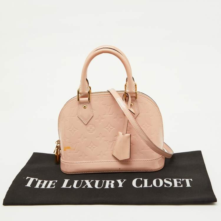 Pre Owned Louis Vuitton Rose Angelique Monogram Vernis Alma BB Bag