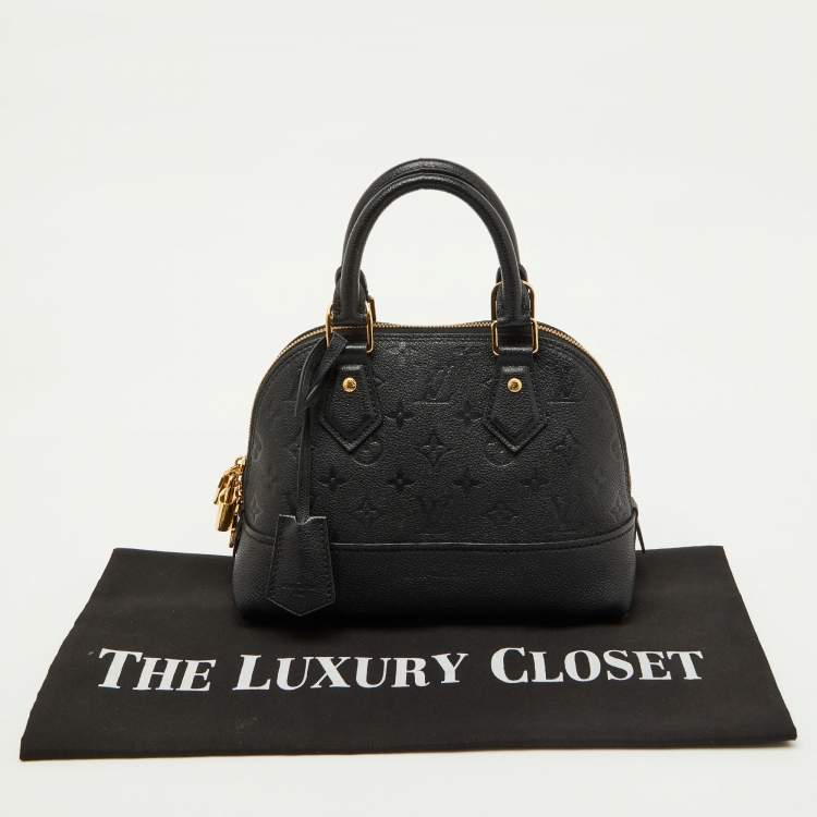 Pre Owned Louis Vuitton Black Monogram Empreinte Leather Neo Alma BB Bag