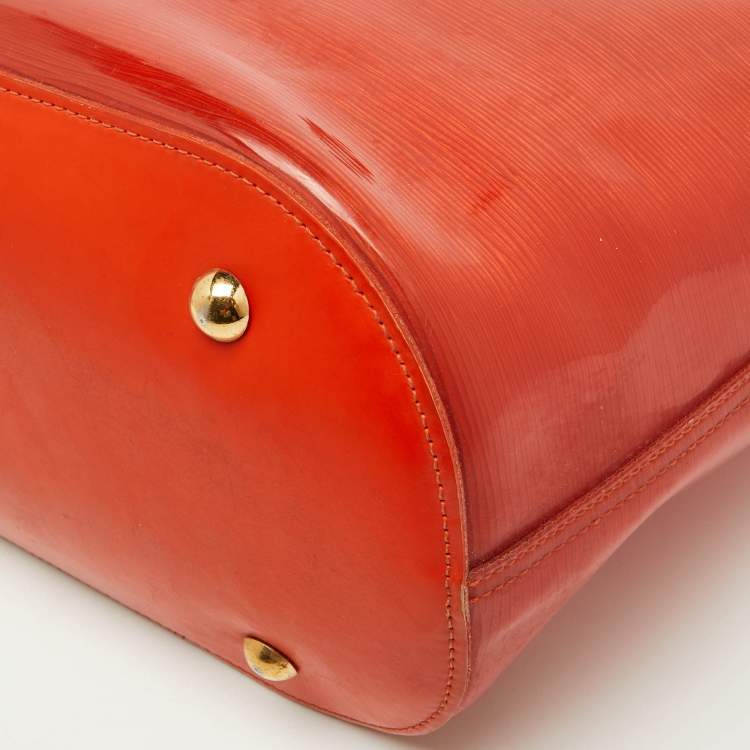 Pre Owned Louis Vuitton Mandarin Orange Vinyl Epi Leather Plage Lagoon Bay GM Bag