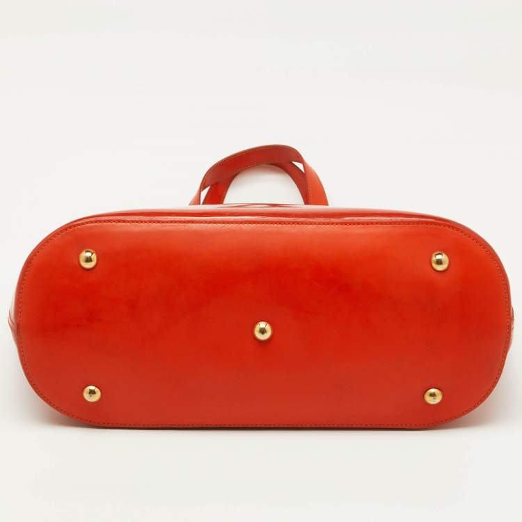 Pre Owned Louis Vuitton Mandarin Orange Vinyl Epi Leather Plage Lagoon Bay GM Bag
