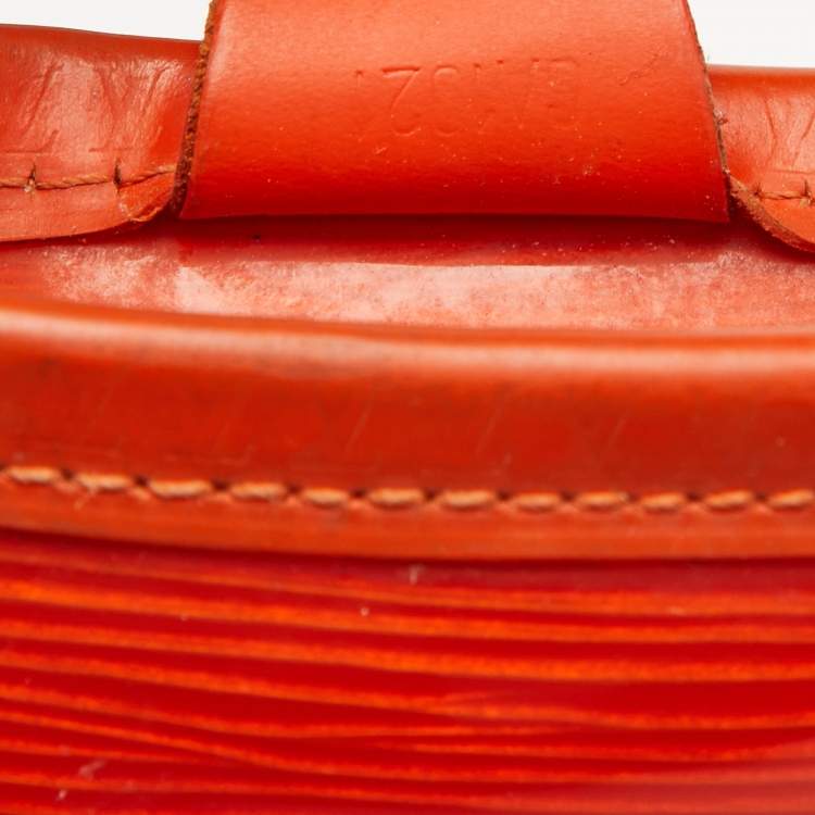 Pre Owned Louis Vuitton Mandarin Orange Vinyl Epi Leather Plage Lagoon Bay GM Bag