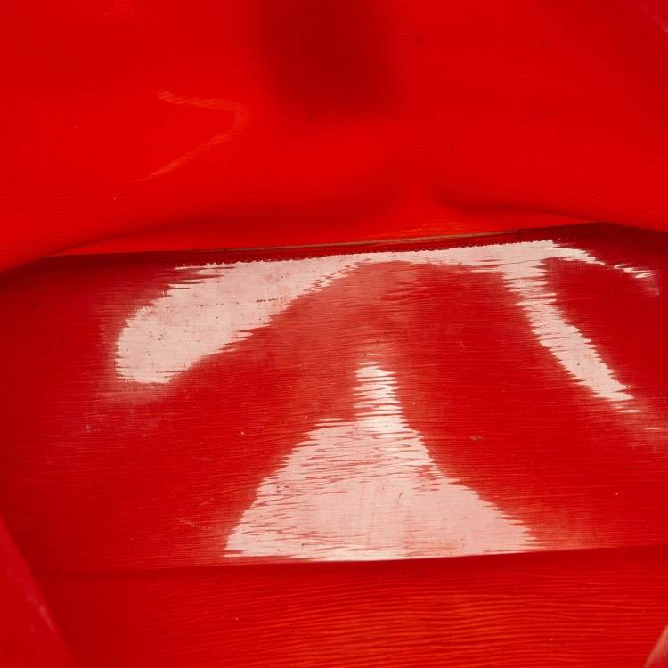 Pre Owned Louis Vuitton Mandarin Orange Vinyl Epi Leather Plage Lagoon Bay GM Bag