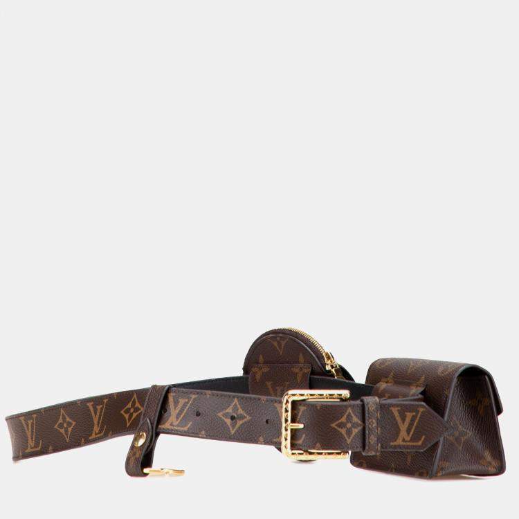 Pre Owned Louis Vuitton Brown Monogram Daily Multi Pocket 30mm Belt