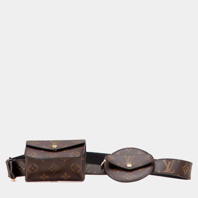 Pre Owned Louis Vuitton Brown Monogram Daily Multi Pocket 30mm Belt
