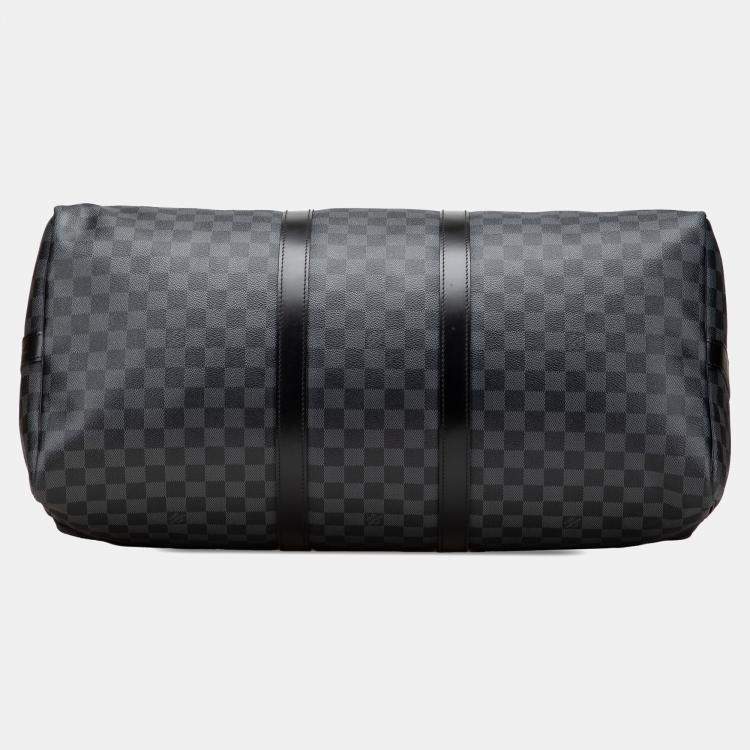 Pre Owned Louis Vuitton Grey Damier Graphite Keepall Bandouliere 55