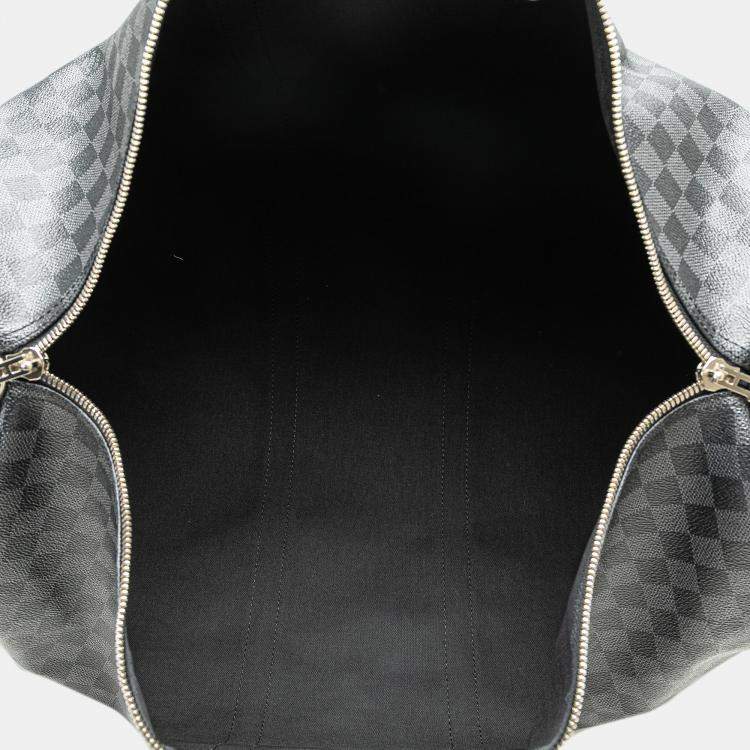 Pre Owned Louis Vuitton Grey Damier Graphite Keepall Bandouliere 55