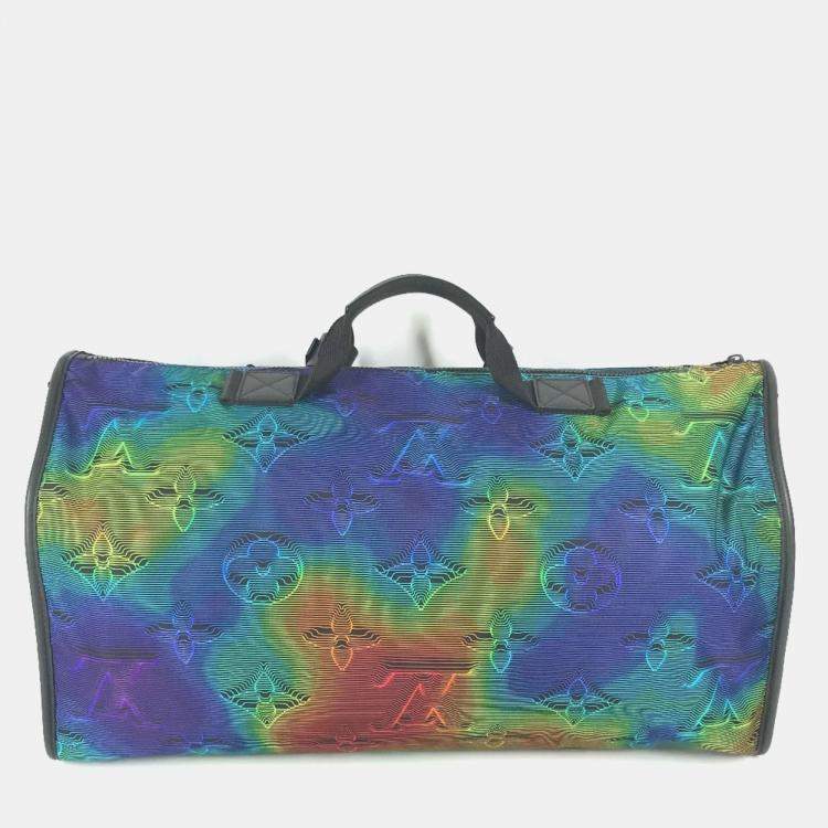 Pre Owned Louis Vuitton Keepall Bandouliere 50 Multicolor/Gray Monogram Leather and Nylon Travel Bag