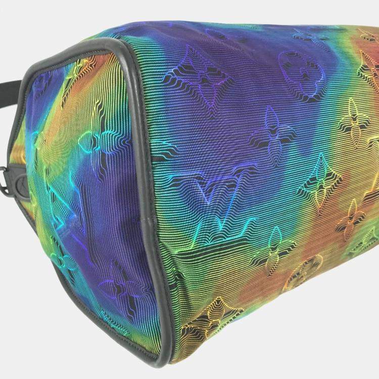 Pre Owned Louis Vuitton Keepall Bandouliere 50 Multicolor/Gray Monogram Leather and Nylon Travel Bag