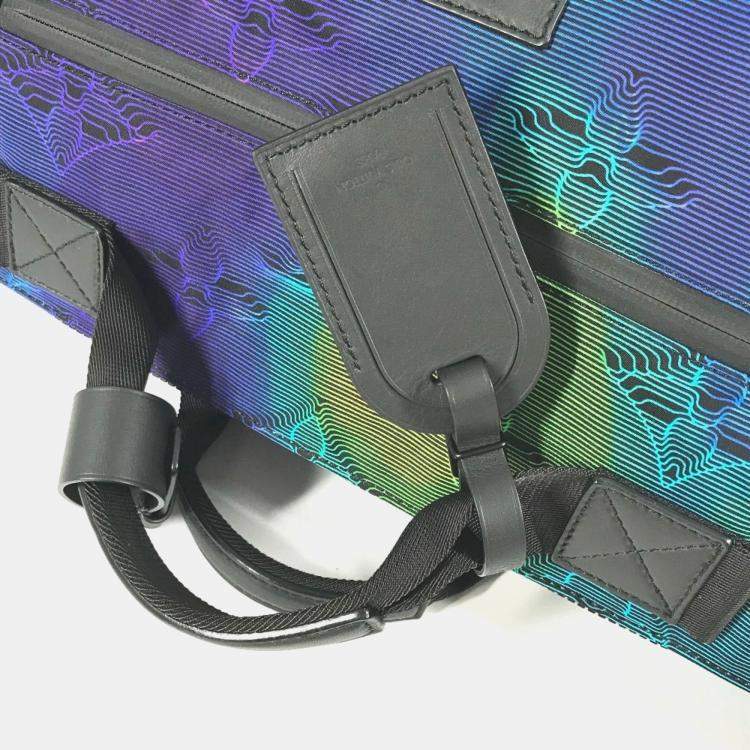 Pre Owned Louis Vuitton Keepall Bandouliere 50 Multicolor/Gray Monogram Leather and Nylon Travel Bag