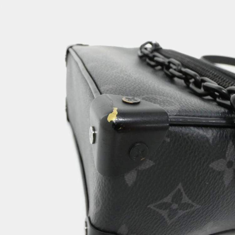 Pre Owned Louis Vuitton Mini Soft Trunk Monogram Eclipse Canvas Shoulder Bag
