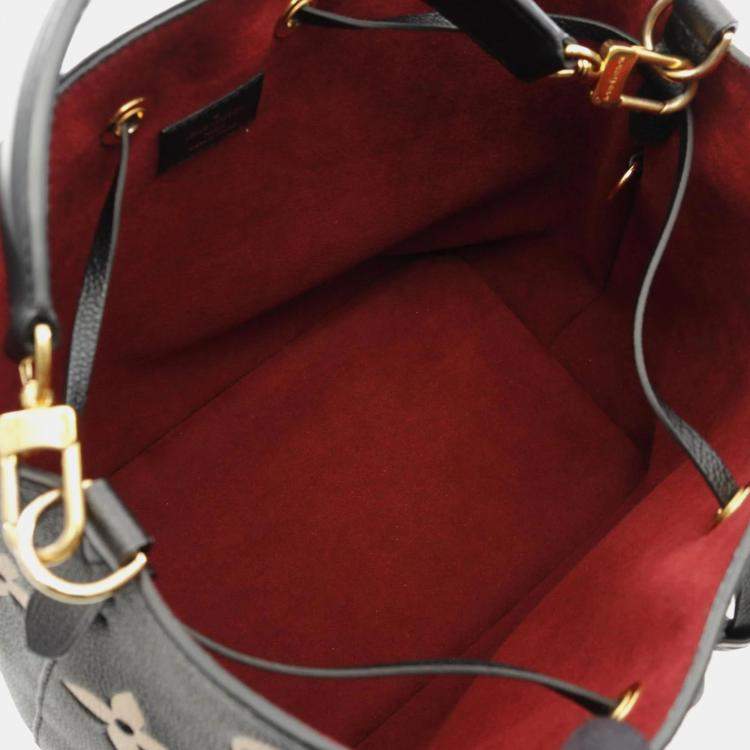 Pre Owned Louis Vuitton Neonoe MM Black Beige Monogram Empreinte Leather Shoulder Bag