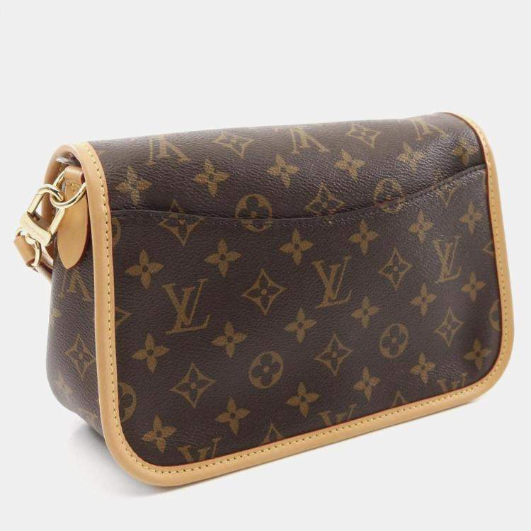 Pre Owned Louis Vuitton Diane NM PM Fuchsia Canvas Leather Shoulder Bag