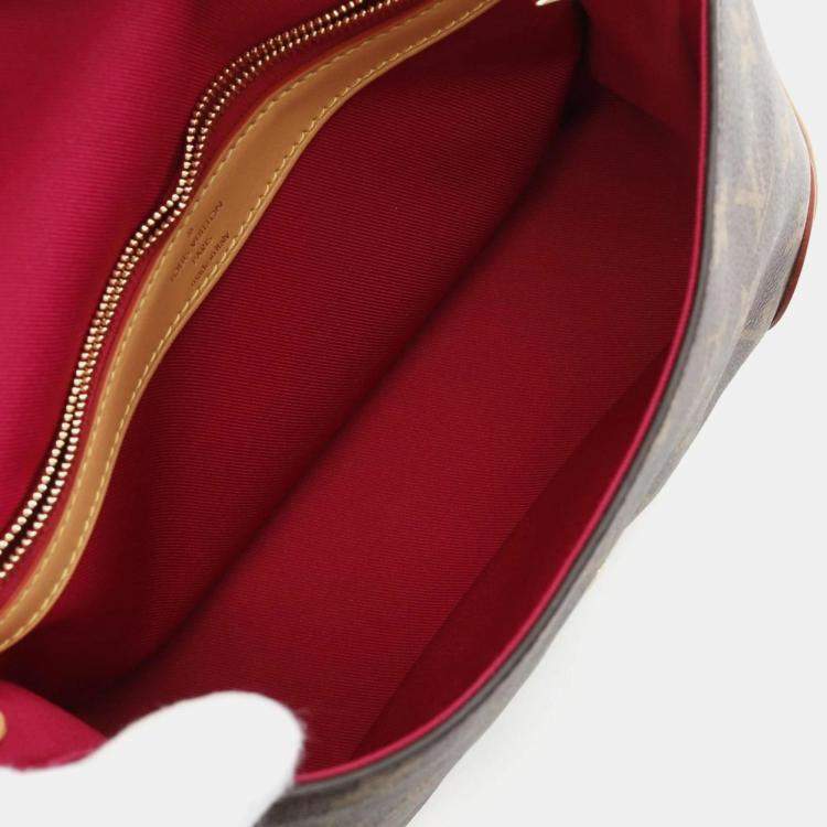 Pre Owned Louis Vuitton Diane NM PM Fuchsia Canvas Leather Shoulder Bag