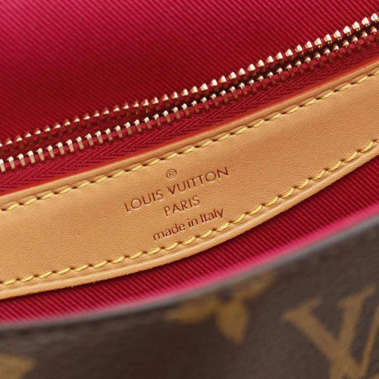 Pre Owned Louis Vuitton Diane NM PM Fuchsia Canvas Leather Shoulder Bag