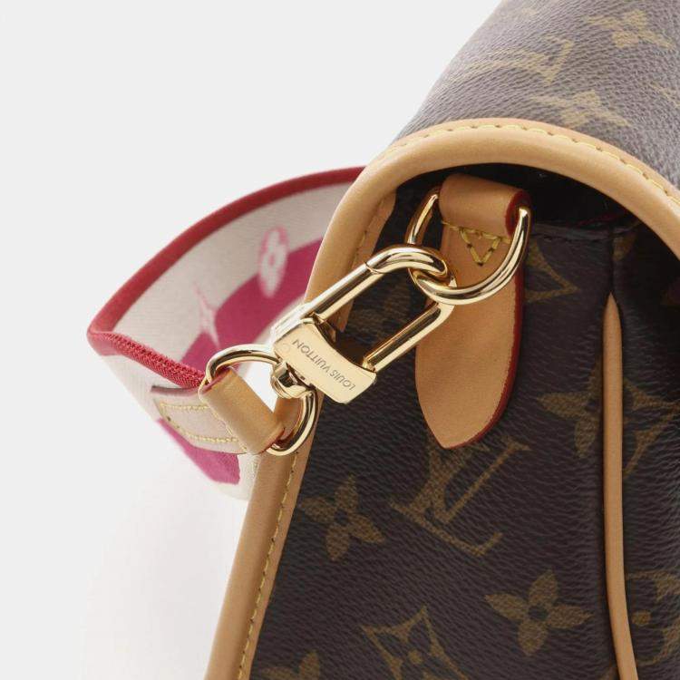 Pre Owned Louis Vuitton Diane NM PM Fuchsia Canvas Leather Shoulder Bag