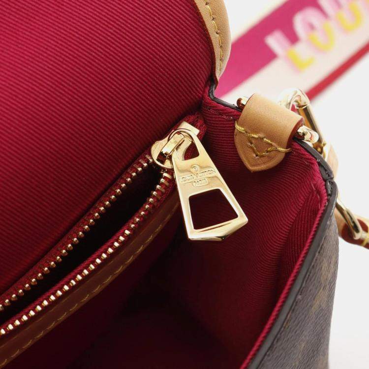 Pre Owned Louis Vuitton Diane NM PM Fuchsia Canvas Leather Shoulder Bag