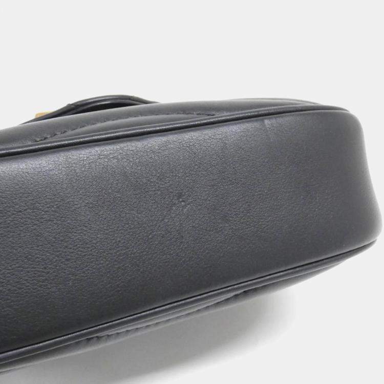 Pre Owned Louis Vuitton New Wave Multi Pochette Black Leather Shoulder Bag