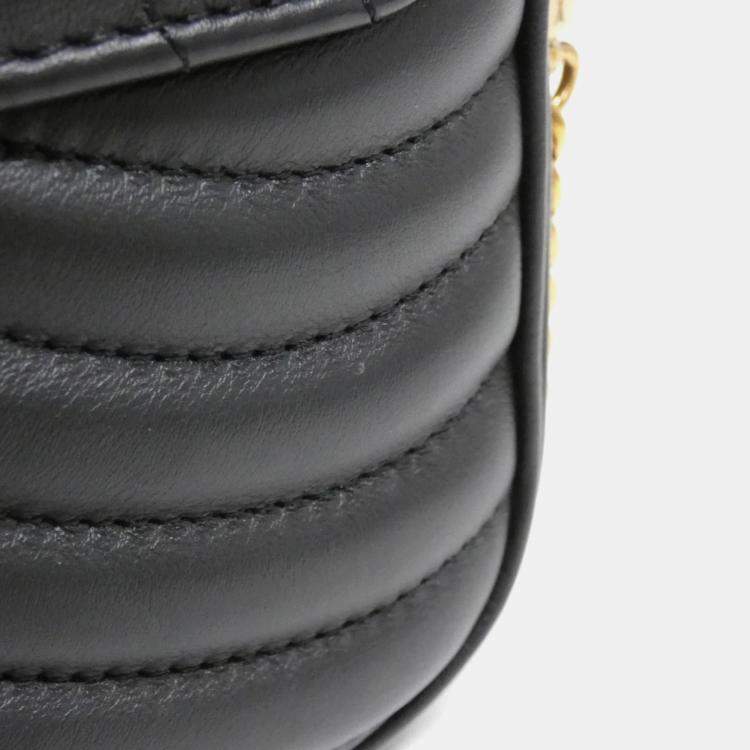 Pre Owned Louis Vuitton New Wave Multi Pochette Black Leather Shoulder Bag