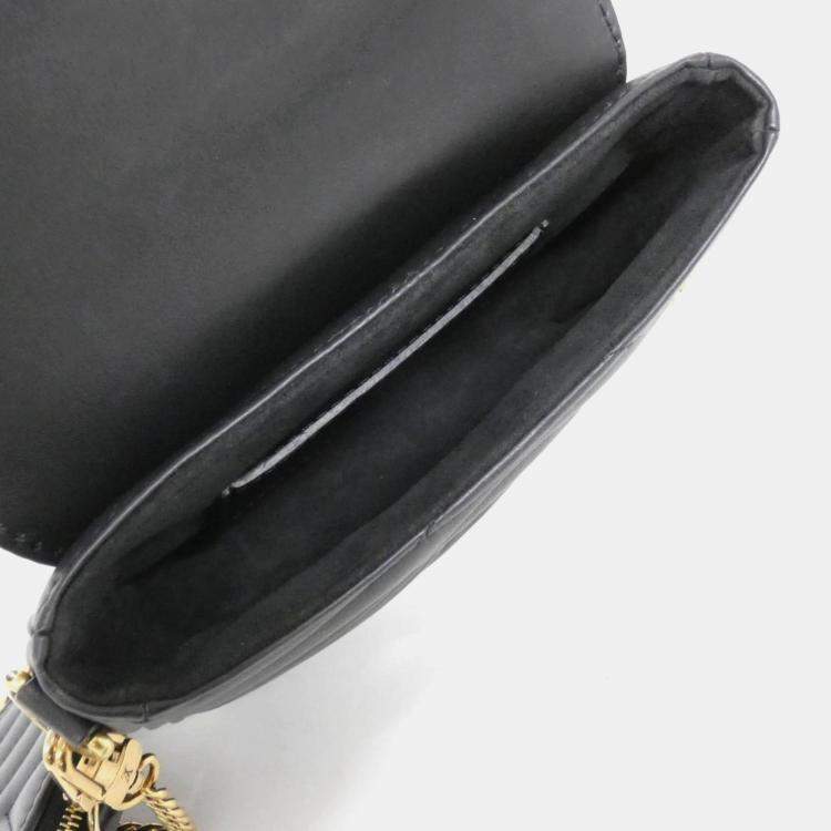Pre Owned Louis Vuitton New Wave Multi Pochette Black Leather Shoulder Bag