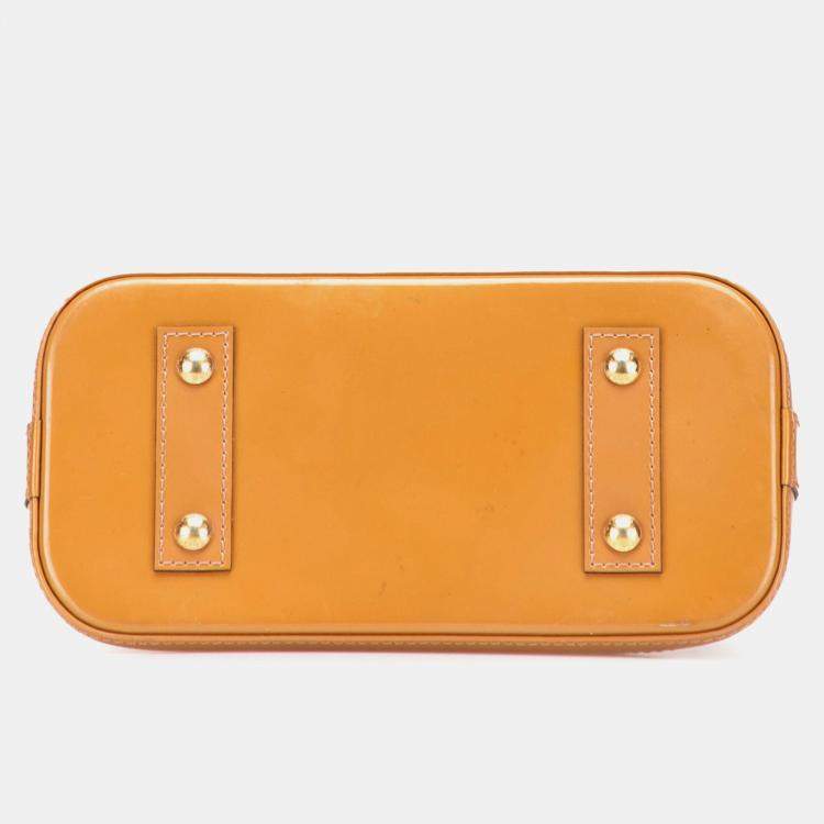Pre Owned Louis Vuitton Brown Monogram Vernis Alma BB