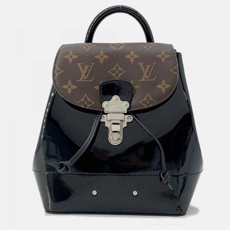 Pre Owned Louis Vuitton Hot Springs Noir Monogram Patent Leather Backpack