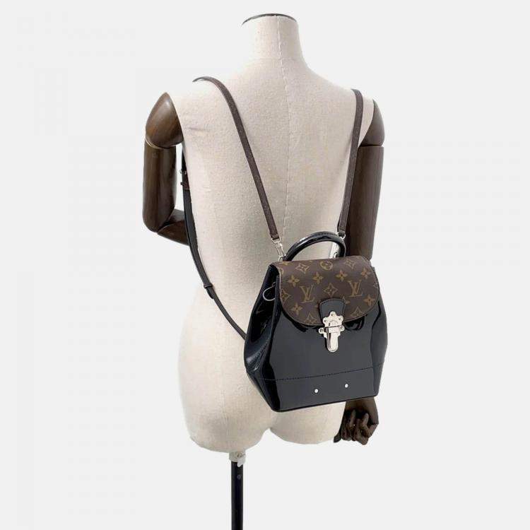 Pre Owned Louis Vuitton Hot Springs Noir Monogram Patent Leather Backpack