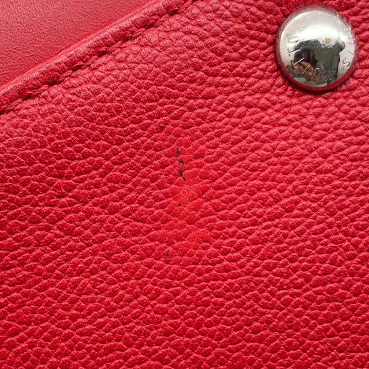 Pre Owned Louis Vuitton Very Zip Tote Ruby Monogram Leather Handbag