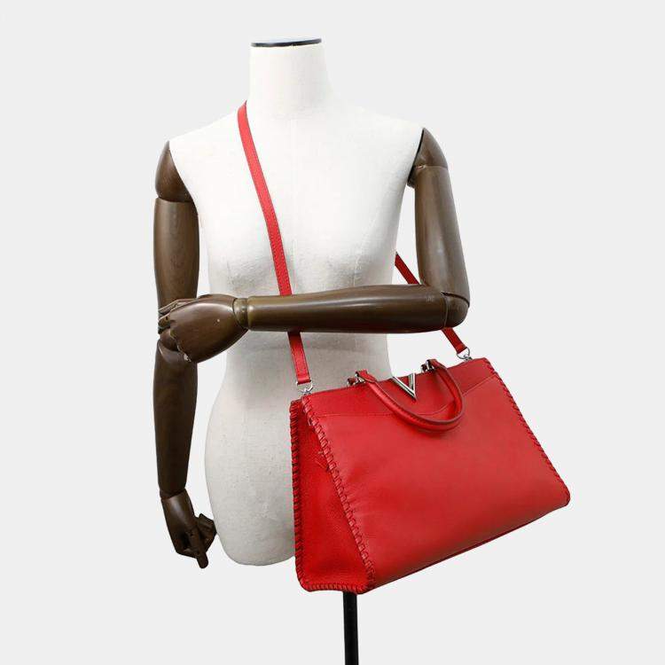 Pre Owned Louis Vuitton Very Zip Tote Ruby Monogram Leather Handbag
